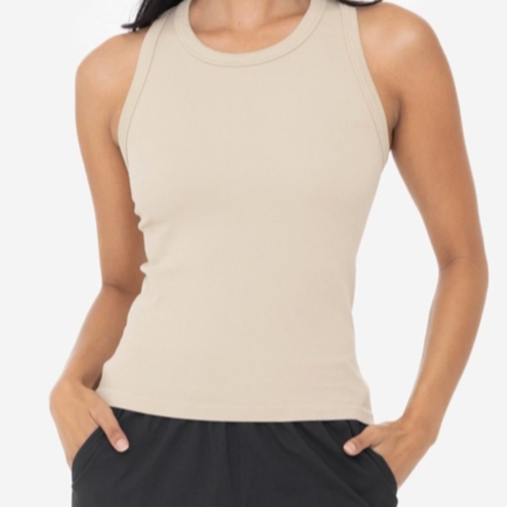 Mono B Seamless Ribbed Tank Khaki